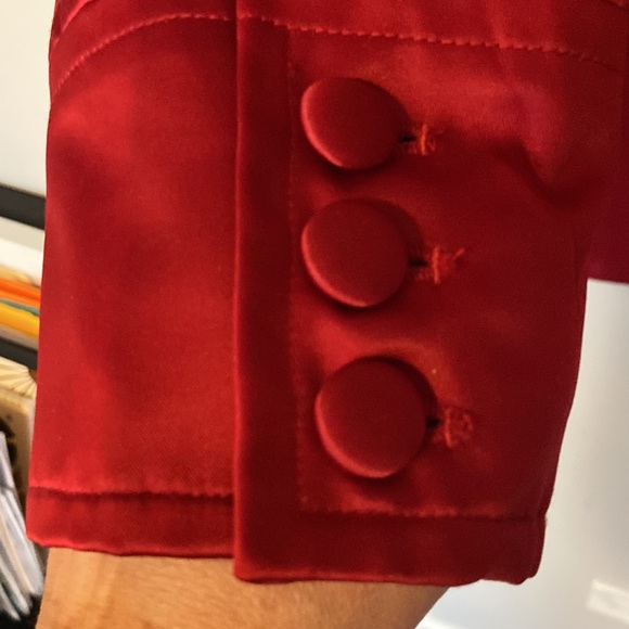 Dennis by Dennis Basso Women’s Red Spring Coat Size Large Festive color, EUC. - Picture 5 of 17